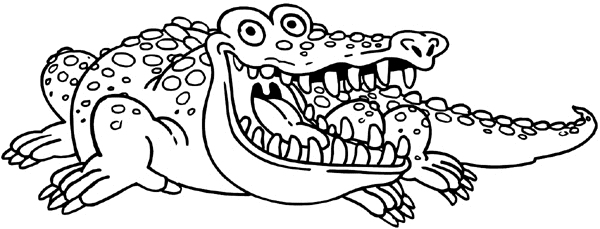 Alligator with big smile vinyl sticker. Customize on line.      Animals Insects Fish 004-1314  